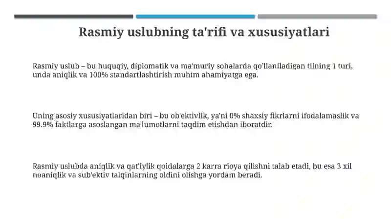 Rasmiy uslub haqida nazariy maʼlumot 3