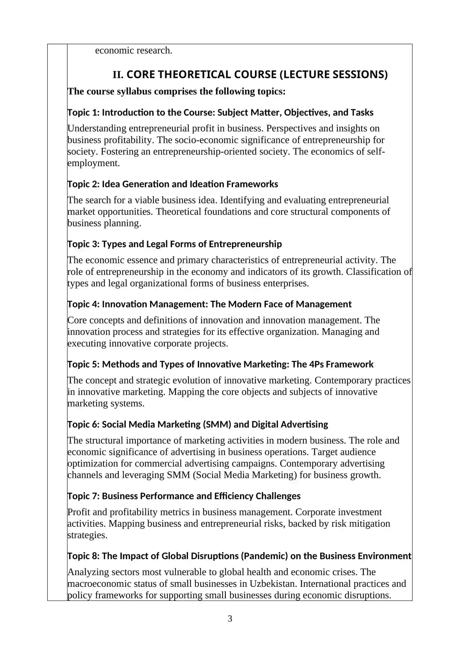 ECONOMICS AND BUSINESS 3