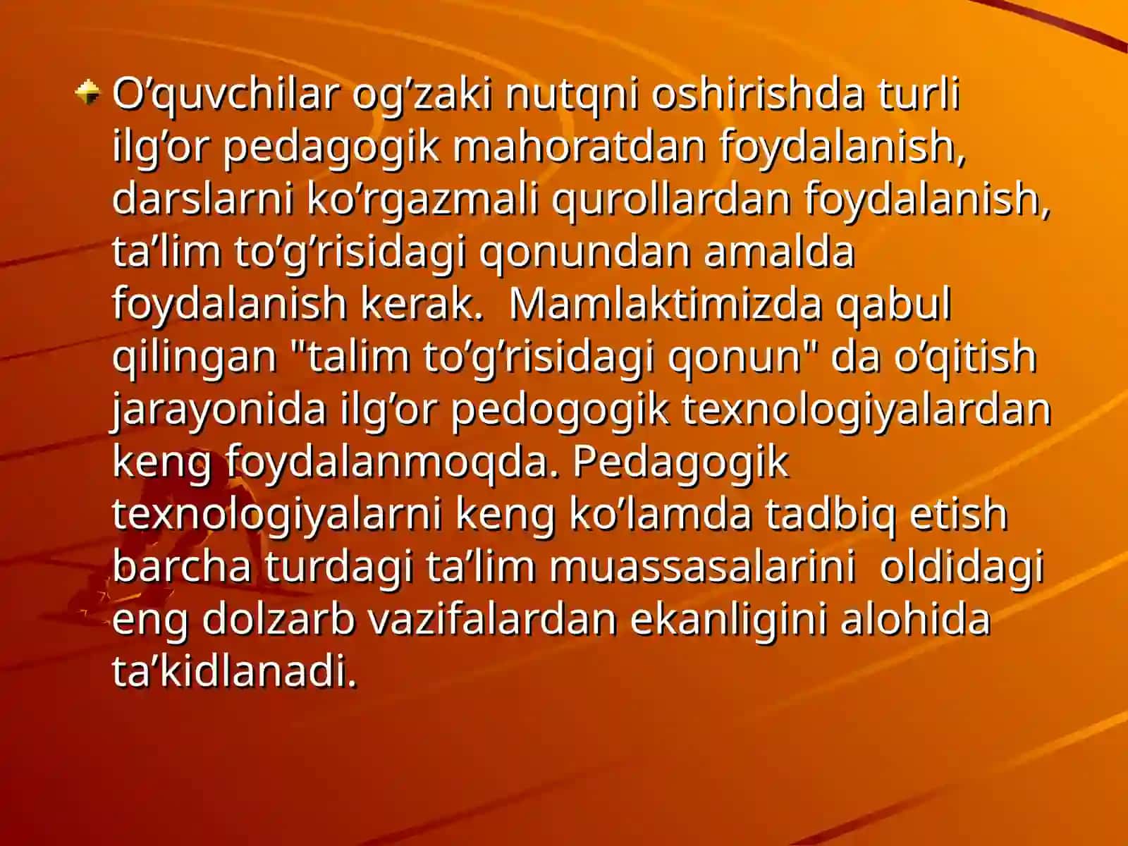 "Maqol, topishmoq va tez aytishlarning nutq o'stirishdagi o'rni" mavzusida yozgan MALAKA ISHI 3