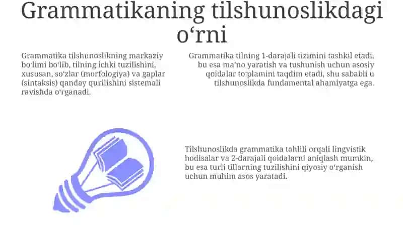 Grammatika: tuzilishi, morfologiya va sintaksis 3