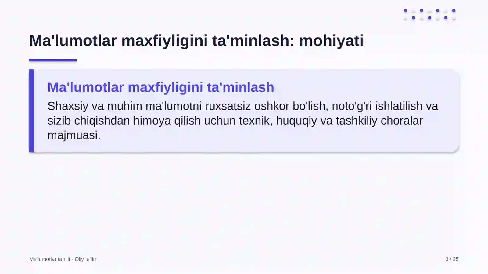 Erkin iqtisodiy zonalarda ma'lumotlar bilan ishlashda maxfiylikni ta'minlash 3