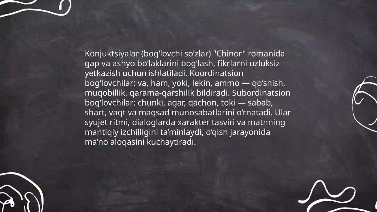 Chinor romanini (Asqad Muxtor) tarkibiy qismlarini bog‘lovchi vositalar 3