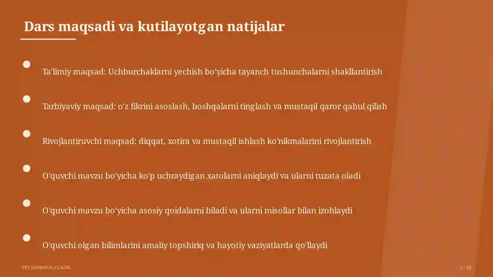 Uchburchaklarni yechish (9-sinf) 3