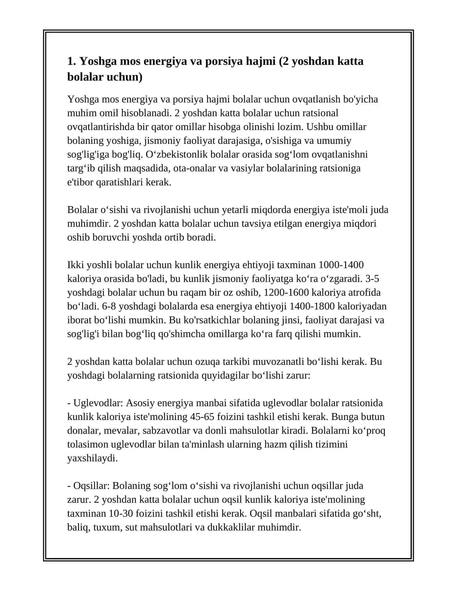 2 YOSHDAN KATTA BOLALARNI RATSIONAL OVQATLANTIRISH BO'YICHA MASLAXATLAR 3