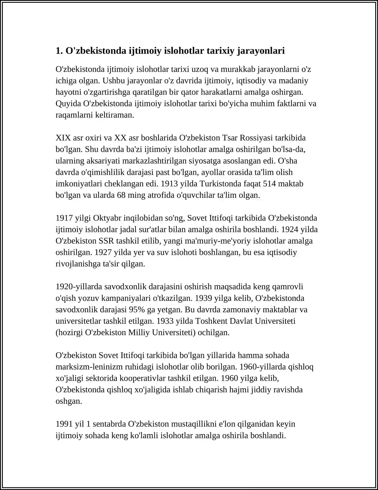 O'zbekistonda ijtimoiy islohotlarining yangi bosqichiga ko‘tarilishi 3