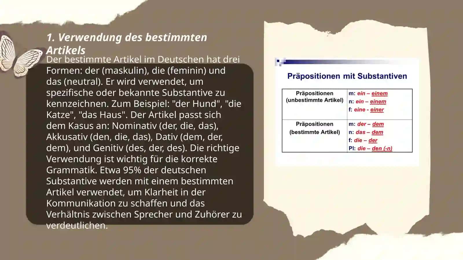 Verwendung des bestimmten Artikels 3