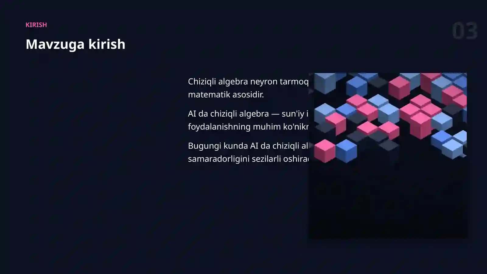 Chiziqli algebra va AI 3