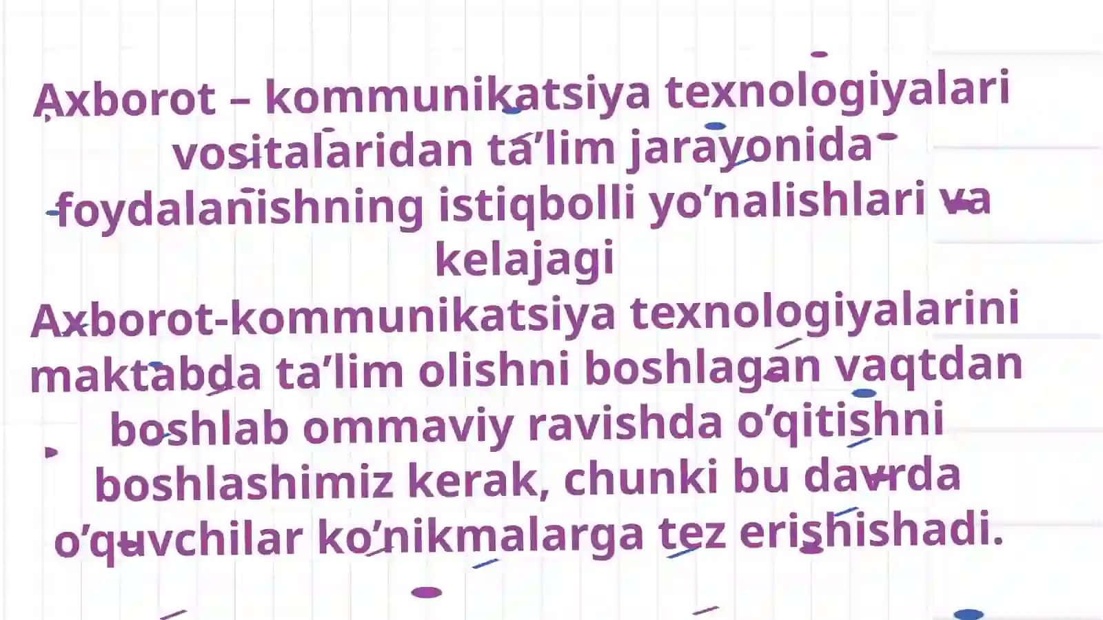 Axborot-kommunikatsion texnologiyalari ta'lim sohasi, ishlab chiqarish va tibbiyotda tatbiq etish 3
