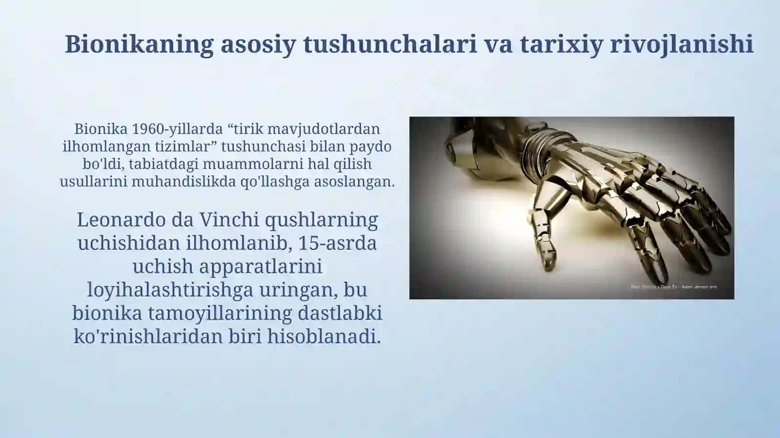 Bionika asoslari va uni insonhayotidagi o'rni 3