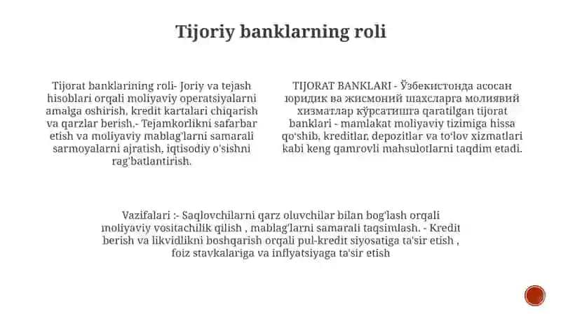 Tijоrаt Bаnklаri Vа Ulаrning Vаzifаlаri 3