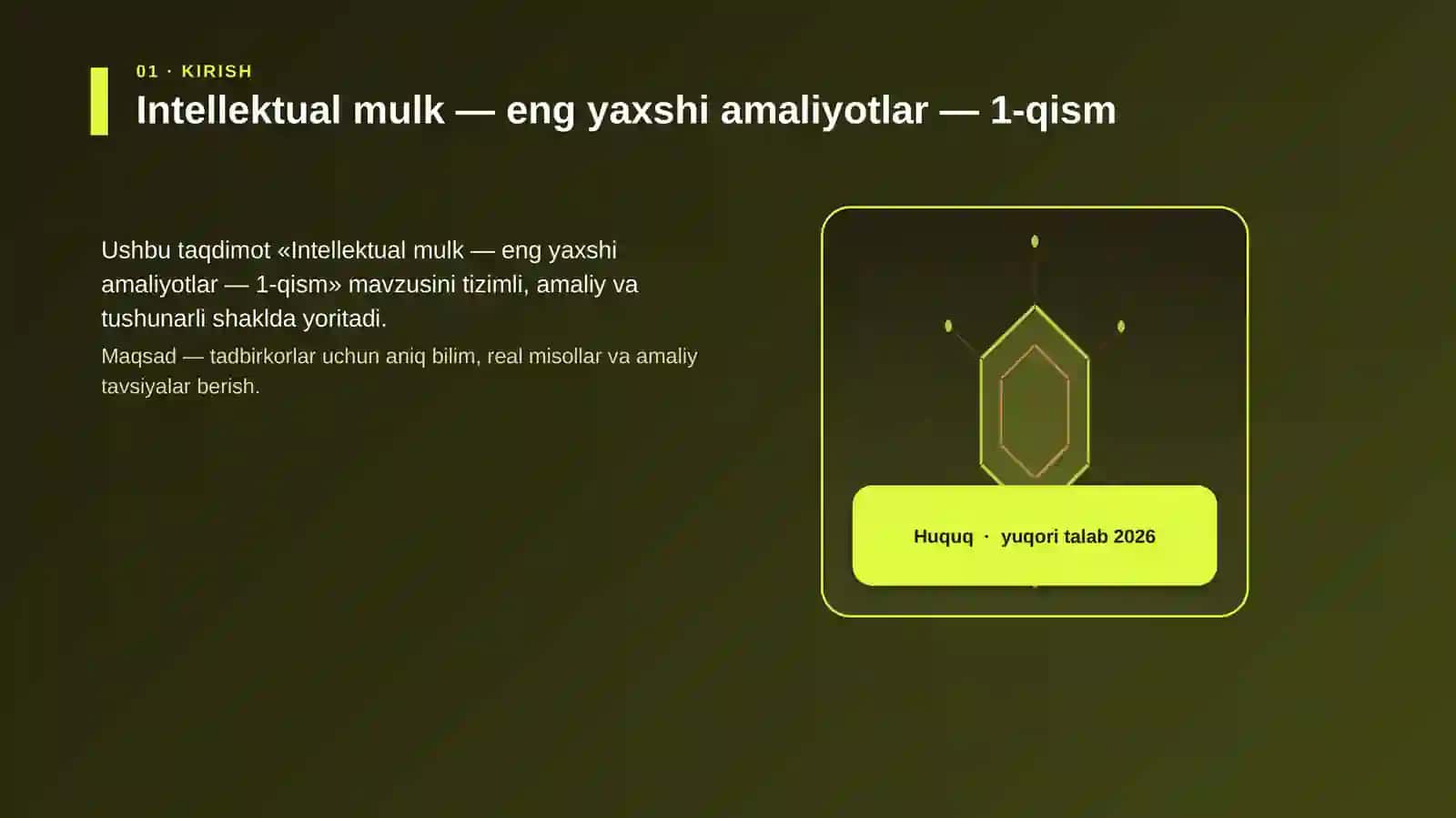 Intellektual mulk — eng yaxshi amaliyotlar — 1-qism 3