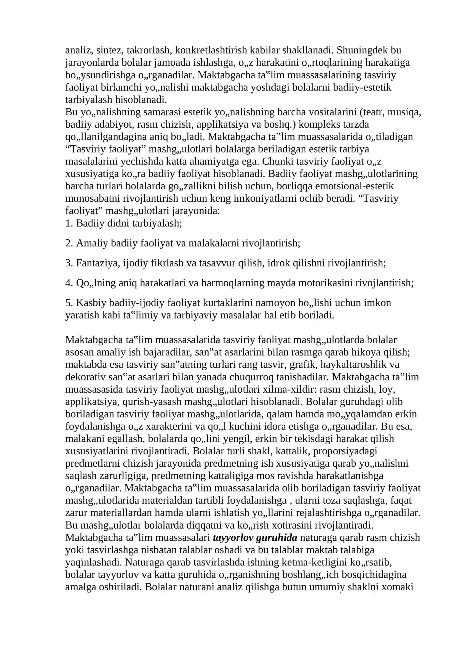 Tasviriy faoliyatga o‘rgatishning maqsadi 3