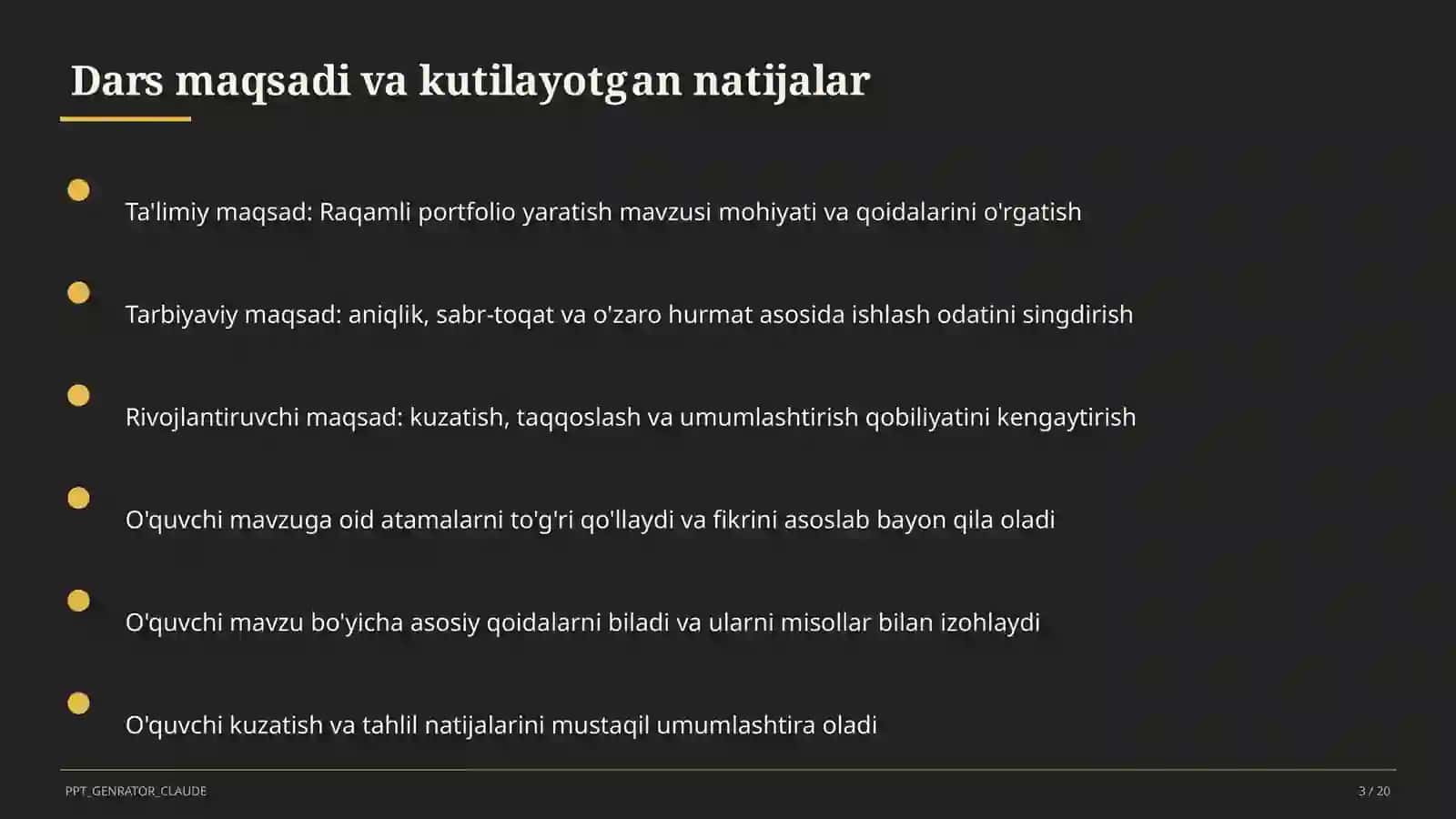 Raqamli portfolio yaratish 3