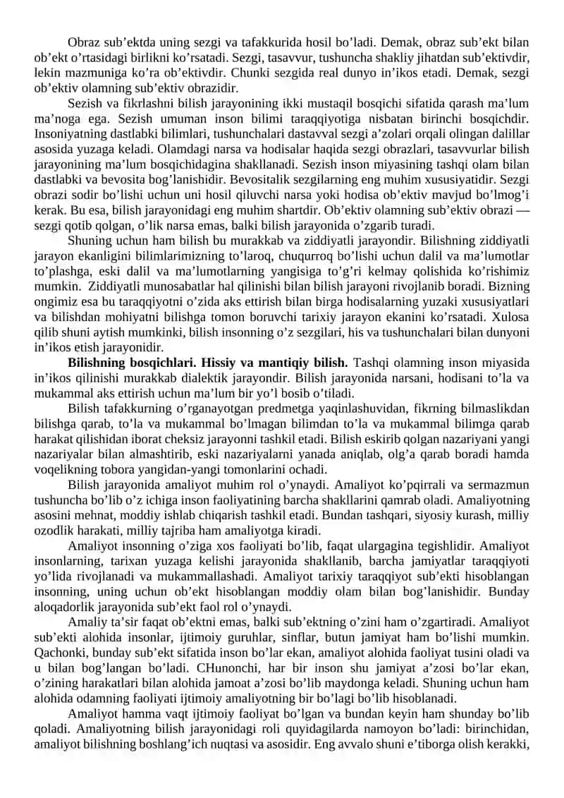 Falsafada ong muammosi. Bilish nazariyasi va yo’nalishlari 3