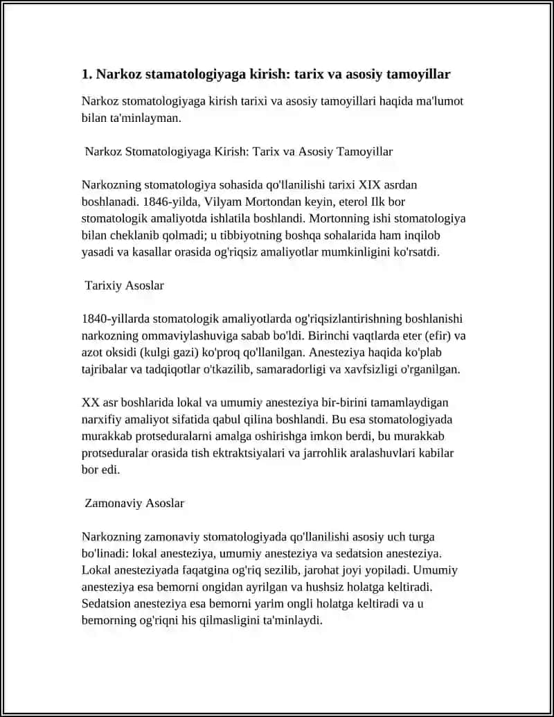REFERAT Mavzu: NARKOZ STAMATALOGIYA 3