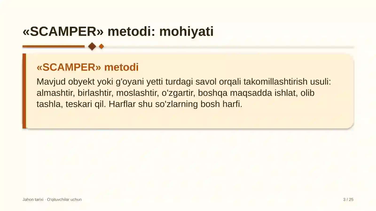 jahon tarixi darslarida scamper metodidan foydalanish 5338 3