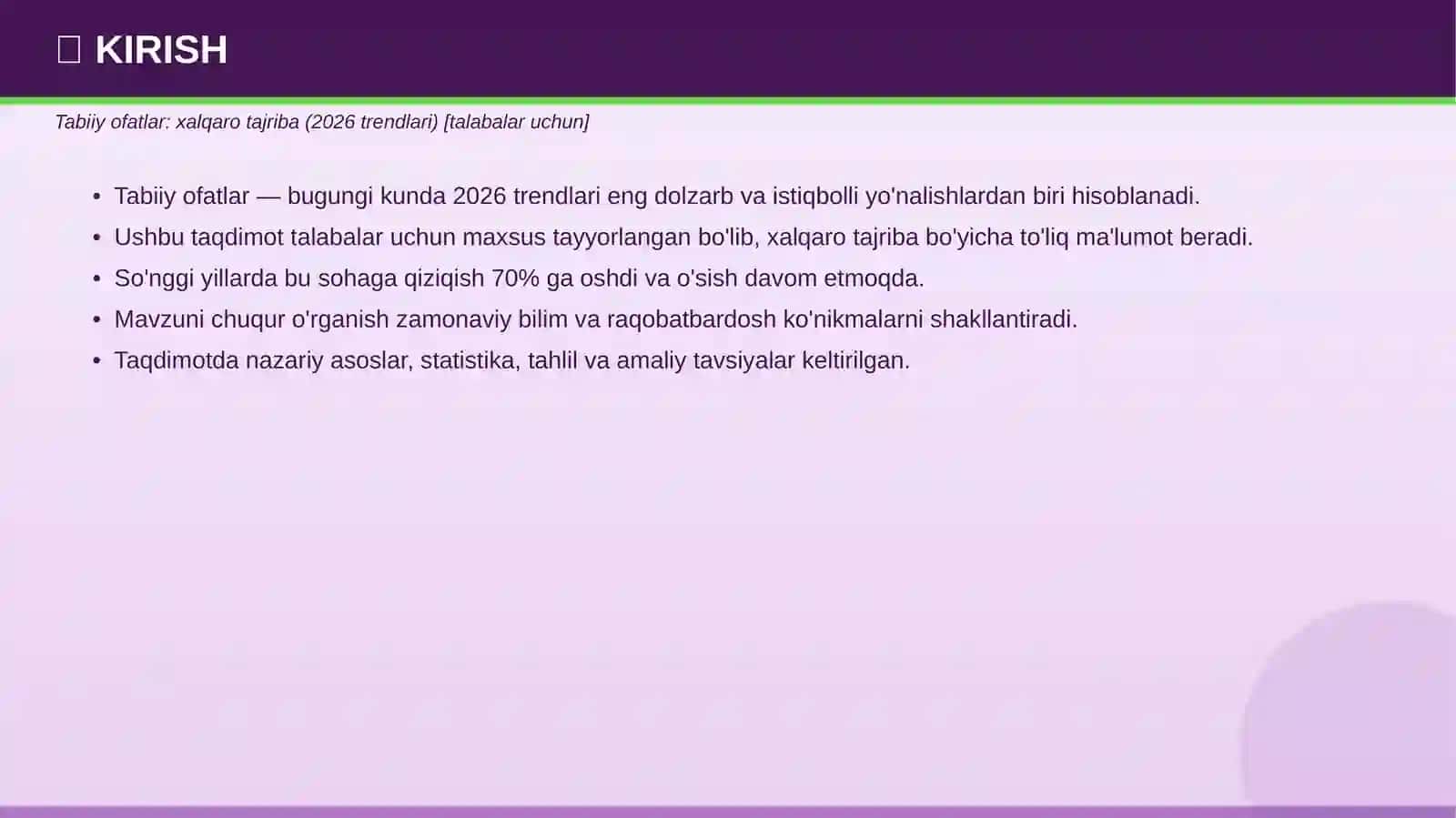 Tabiiy Ofatlar: Xalqaro Tajriba 2026 Trendlari 3
