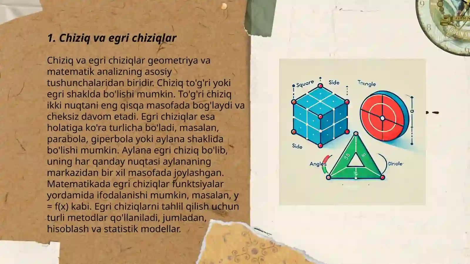 Sodda geometrik figuralar ta'riflari, xossalari va alomatlarini òrganish 3