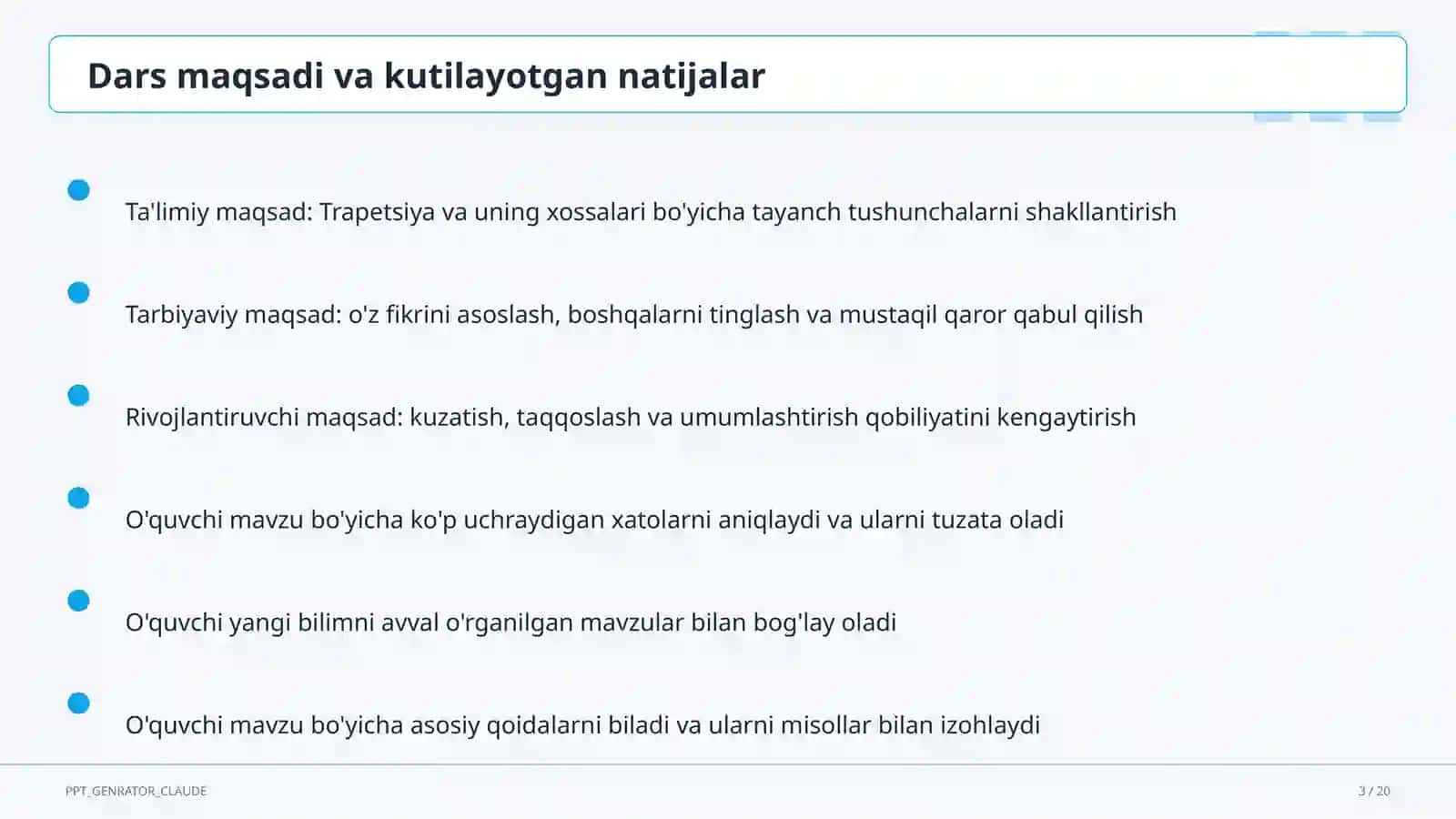 Trapetsiya va uning xossalari (8-sinf) 3