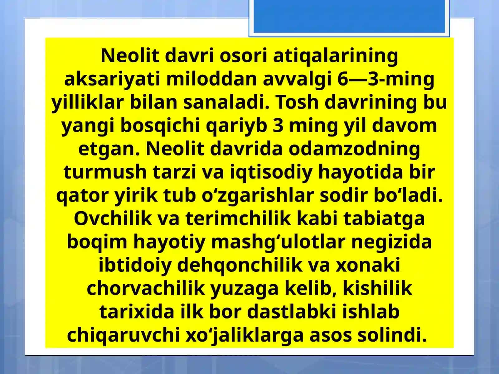 O’zbekiston neolit davri odgorliklari 3
