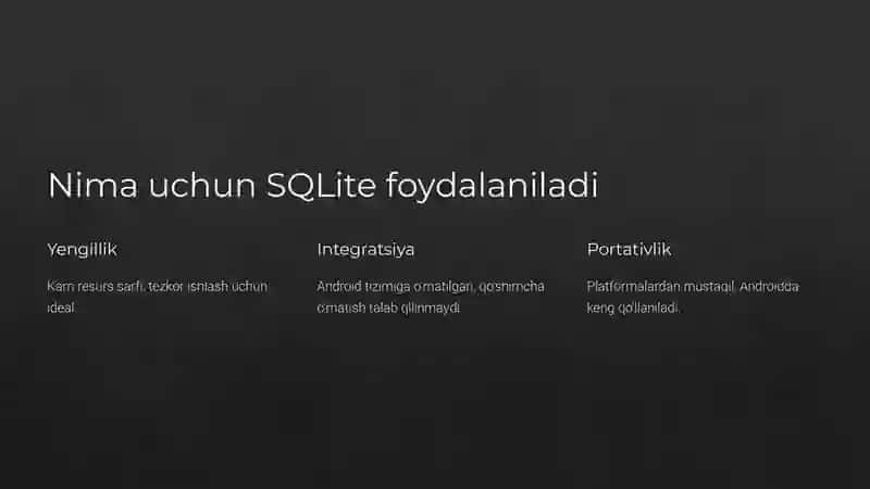 Android da SQLite-kutubxonasidan foydalanish.(Android Studioda) 3