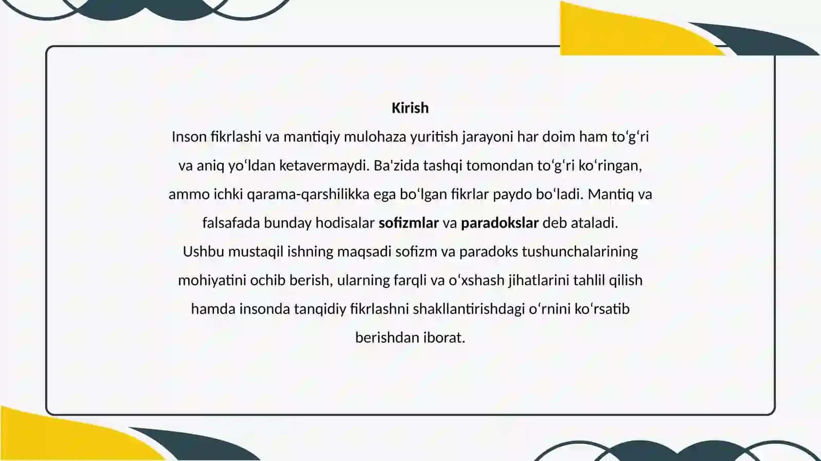 Paradokslar va sofizimlar 3