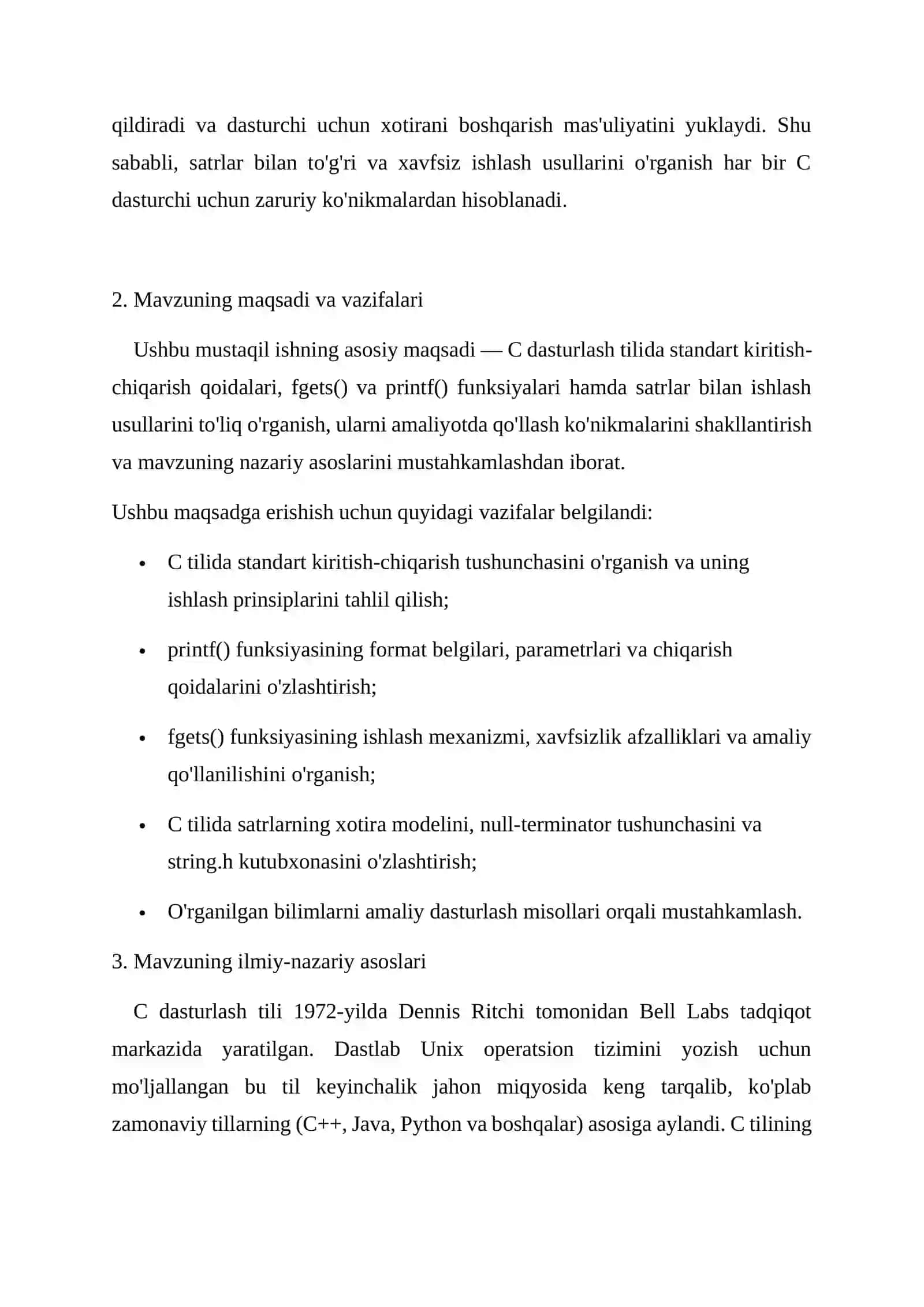 Operatsion tizimlar fanidan amaliy ish 3