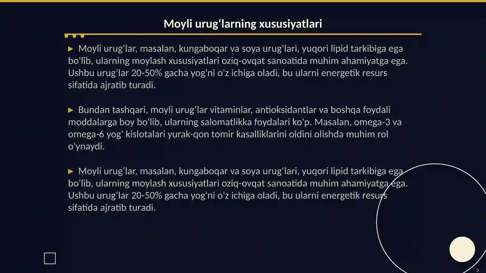 Moyli urugʻlarni quritish va saqlashning asosiy shart sharoitlari 3