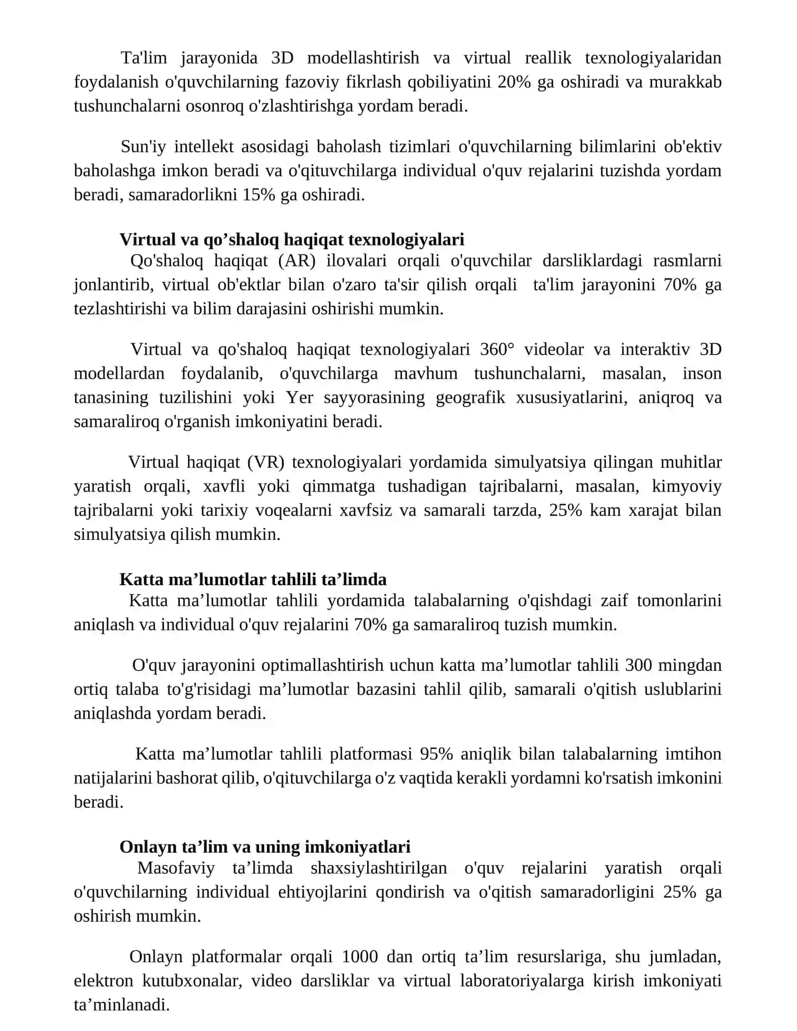 Inavatsion texnalogiyalar ta'lim sifatini oshirish manbai sifatida 3