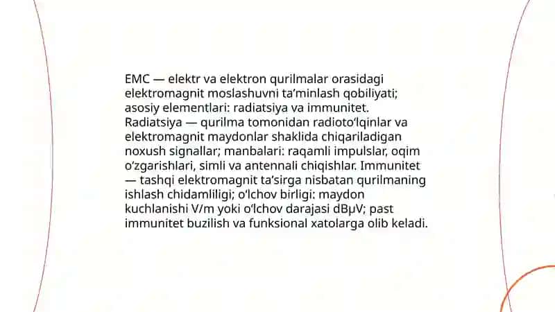 Elektromagnit moslashuv (EMC) va qurilmalarda elektromagnit shovqinni kamaytirish usullari 3