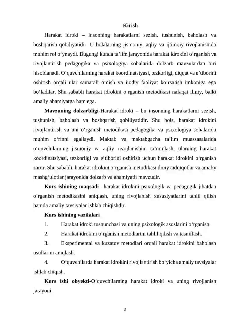 Harakat idrokini o’rganish metodikasi 3