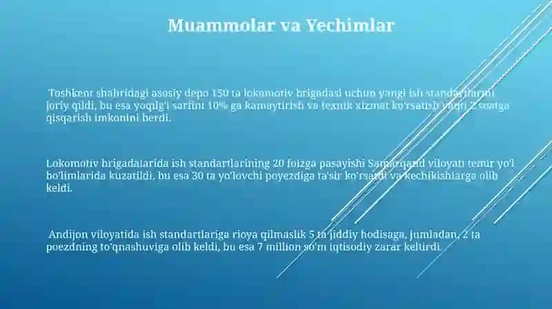 Lokomotiv Brigadasi Ishining Standartlashtirish Usullari 3