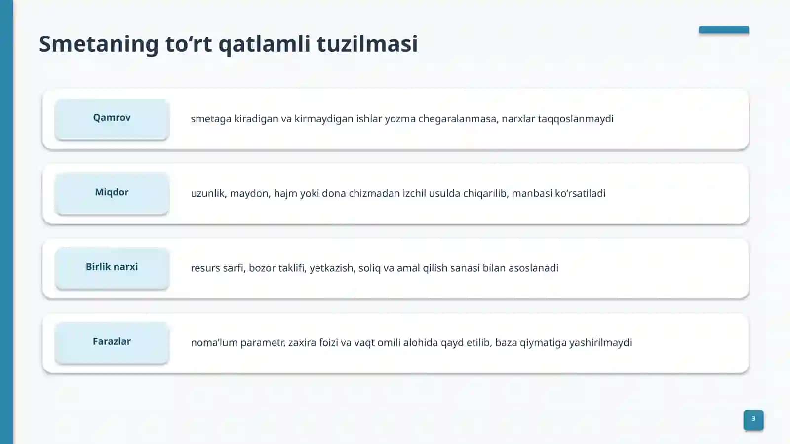 Qurilish smetasinituzish asoslari 3
