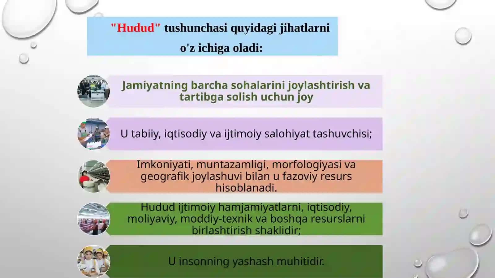 3-MA’RUZA. HUDUDIY MEHNAT TAQSIMOTI VA ISHLAB CHIQARISHNI JOYLASHTIRISH 3