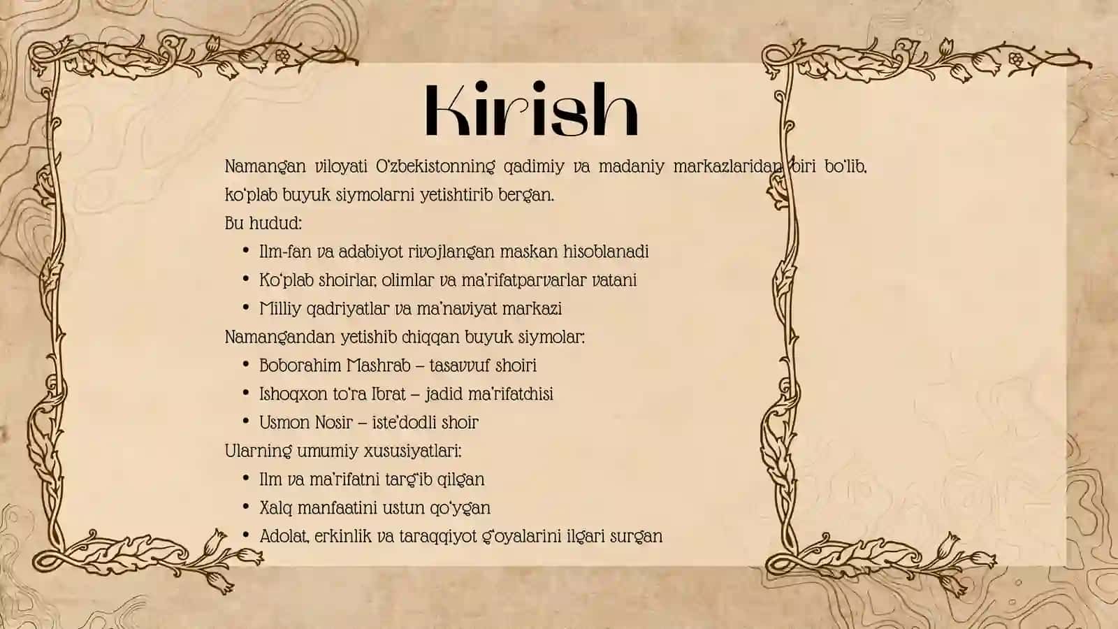 Namangan viloyatida yashab õtgan buyuk siymolar 3