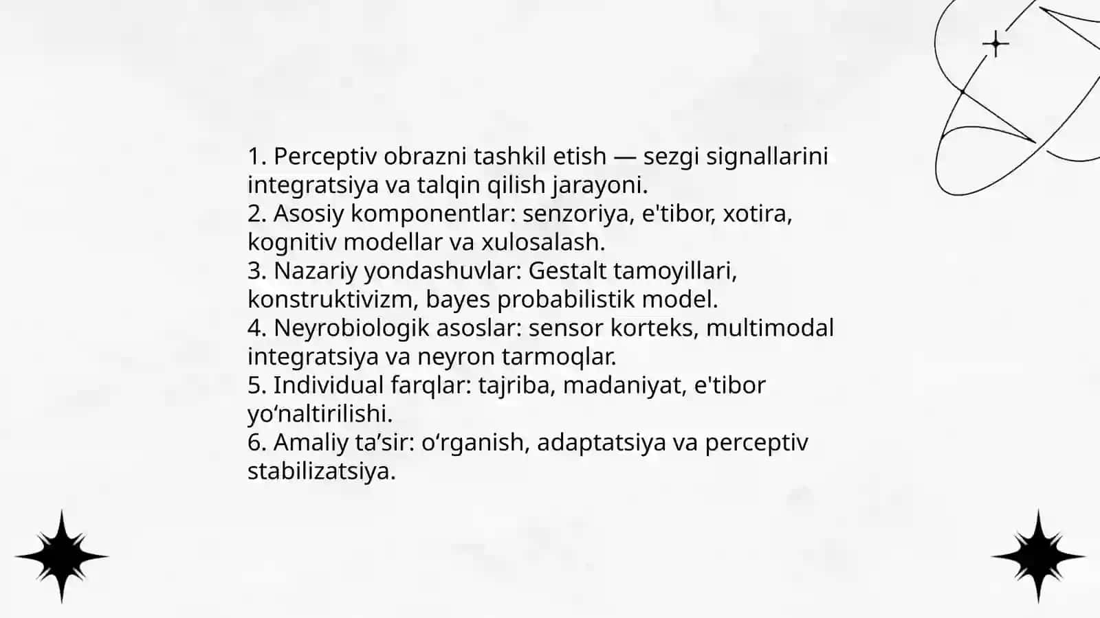 Perceptiv obrazni tashkil etish 3