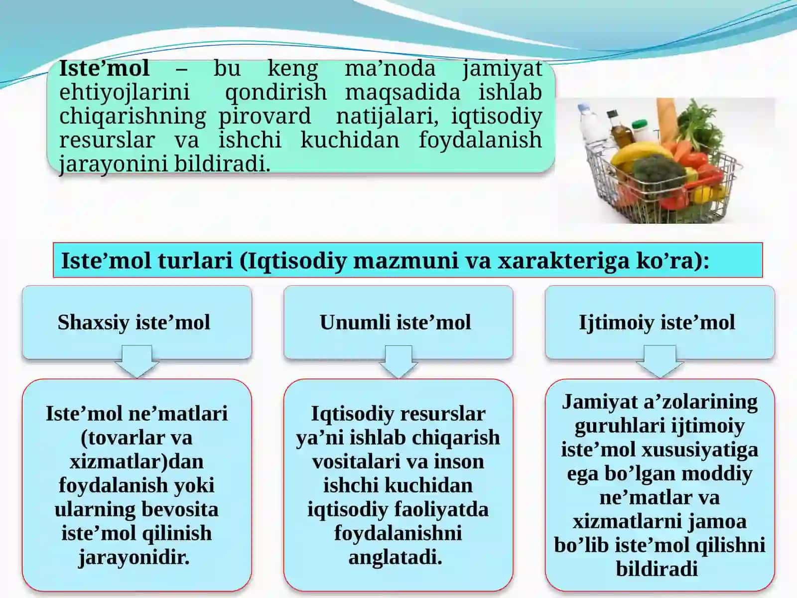 ISTE’MOL, JAMG’ARMA VA INVESTITSIYA 3