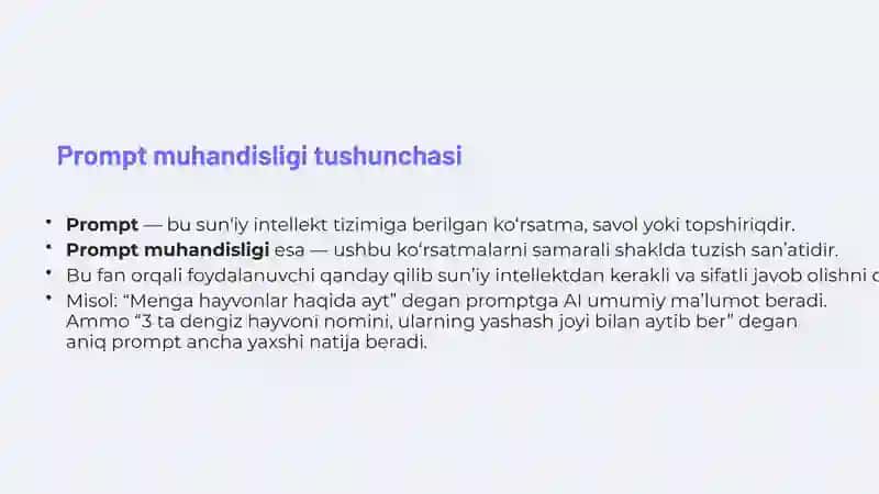 Promt inijineringi (So'rovlar muhandisligi) 3