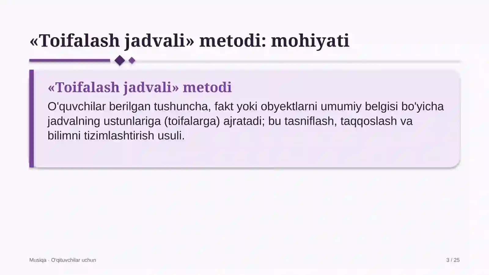 musiqa darslarida toifalash jadvali metodidan foydalanish 5943 3