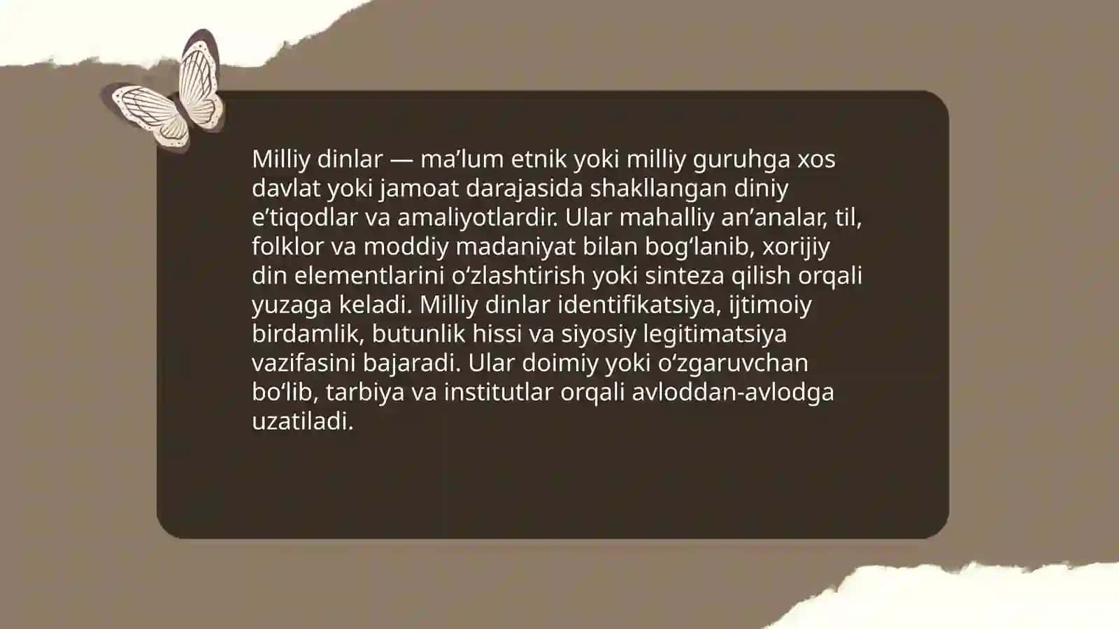 Milliy dinlar 3