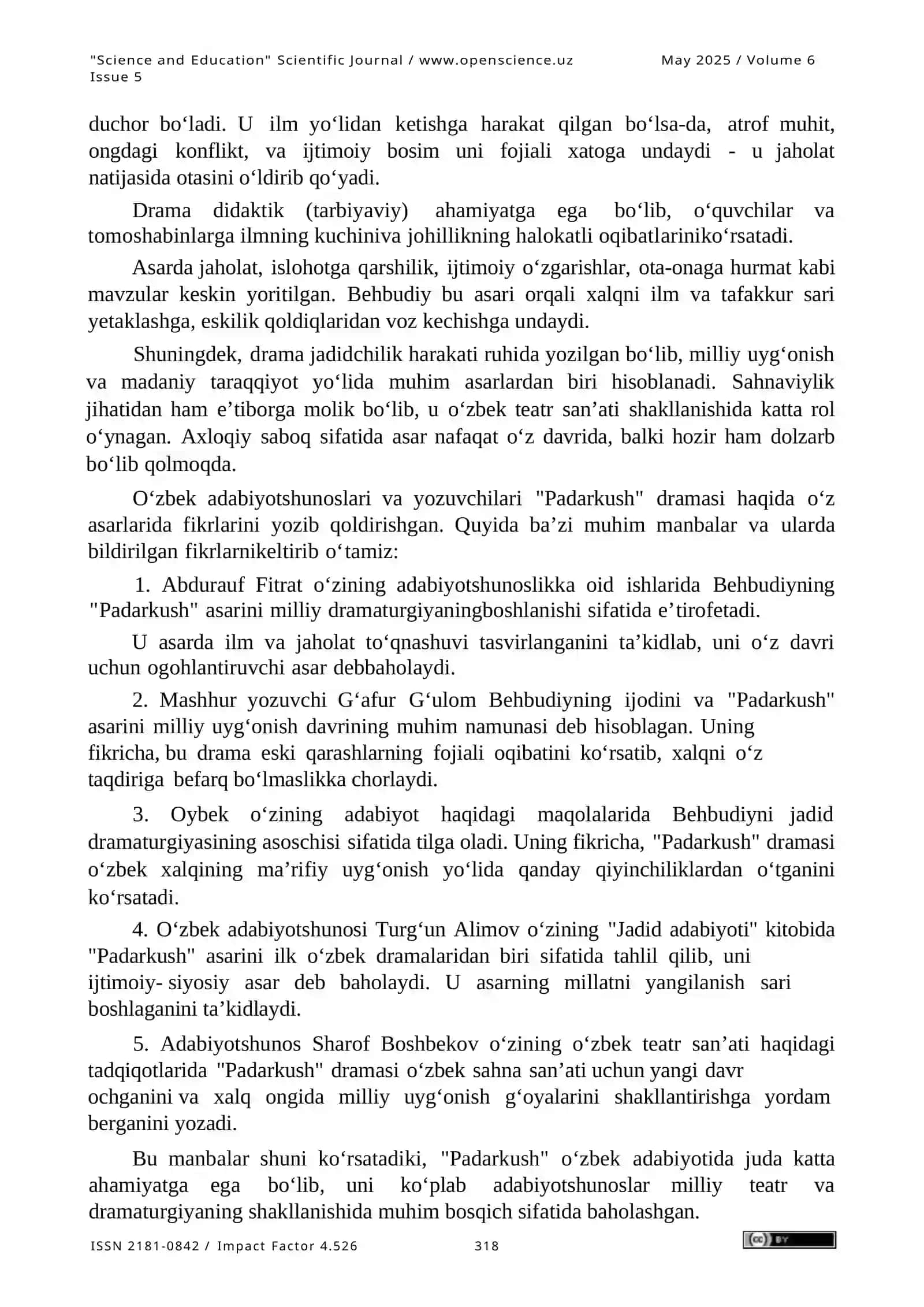 Mahmudxo‘ja Behbudiyning “Padarkush” dramasi 3