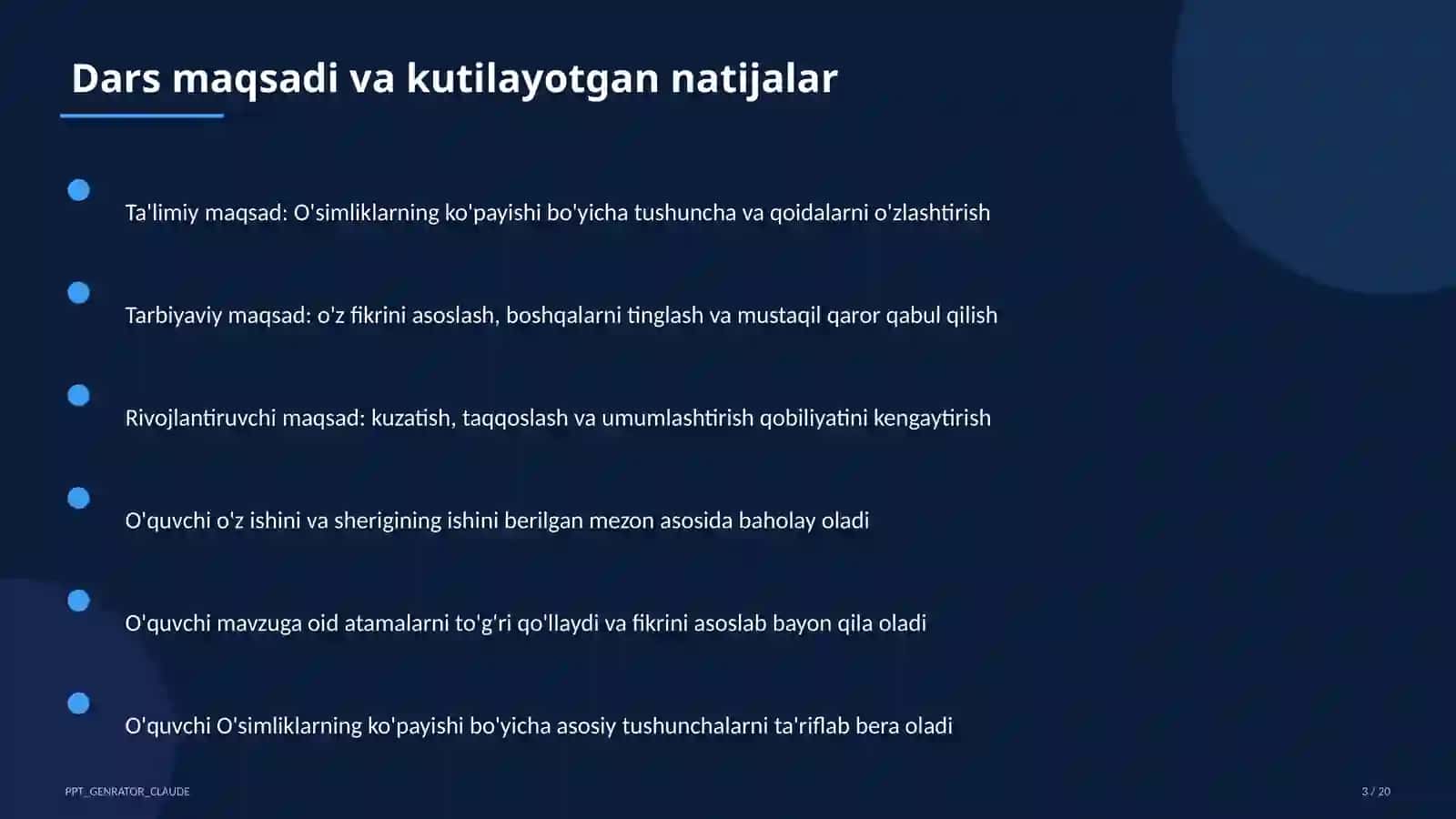 O'simliklarning ko'payishi (3-sinf) 3