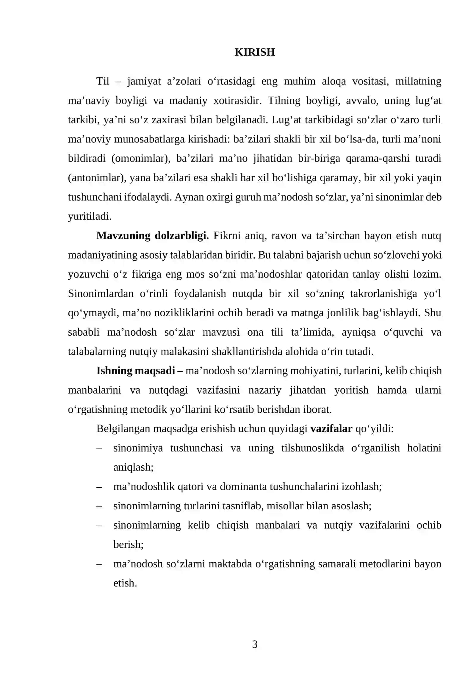 MAʼNODOSH SOʻZLAR (SINONIMLAR), ULARNING TURLARI VA NUTQDAGI VAZIFASI 3