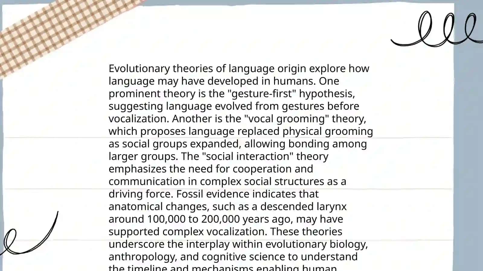 Historical development of languages. Theories about the origin of language 3