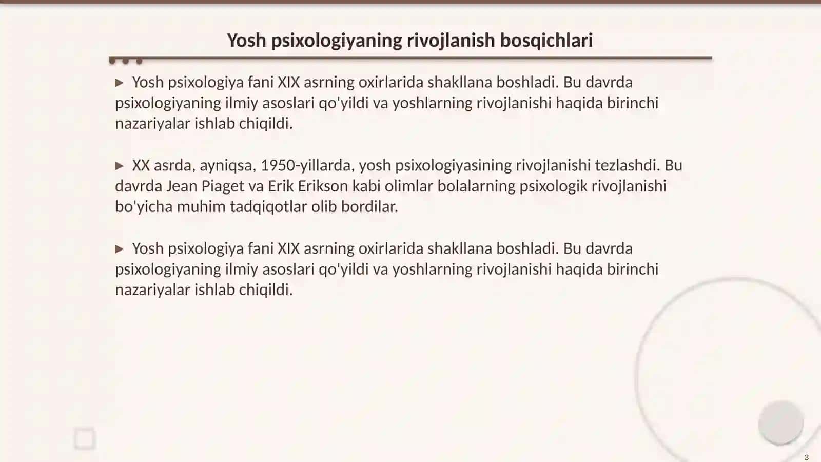 Yosh va pedagogik psixologiya fanining rivojlanish tarixi haqida tushuncha 3