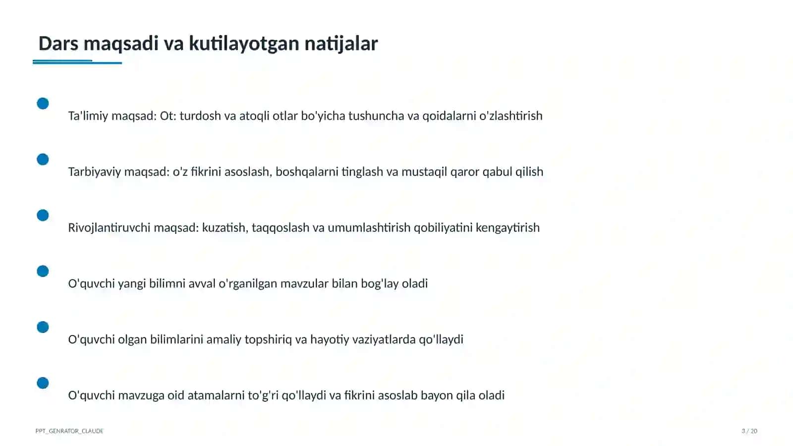 Ot: turdosh va atoqli otlar (6-sinf) 3