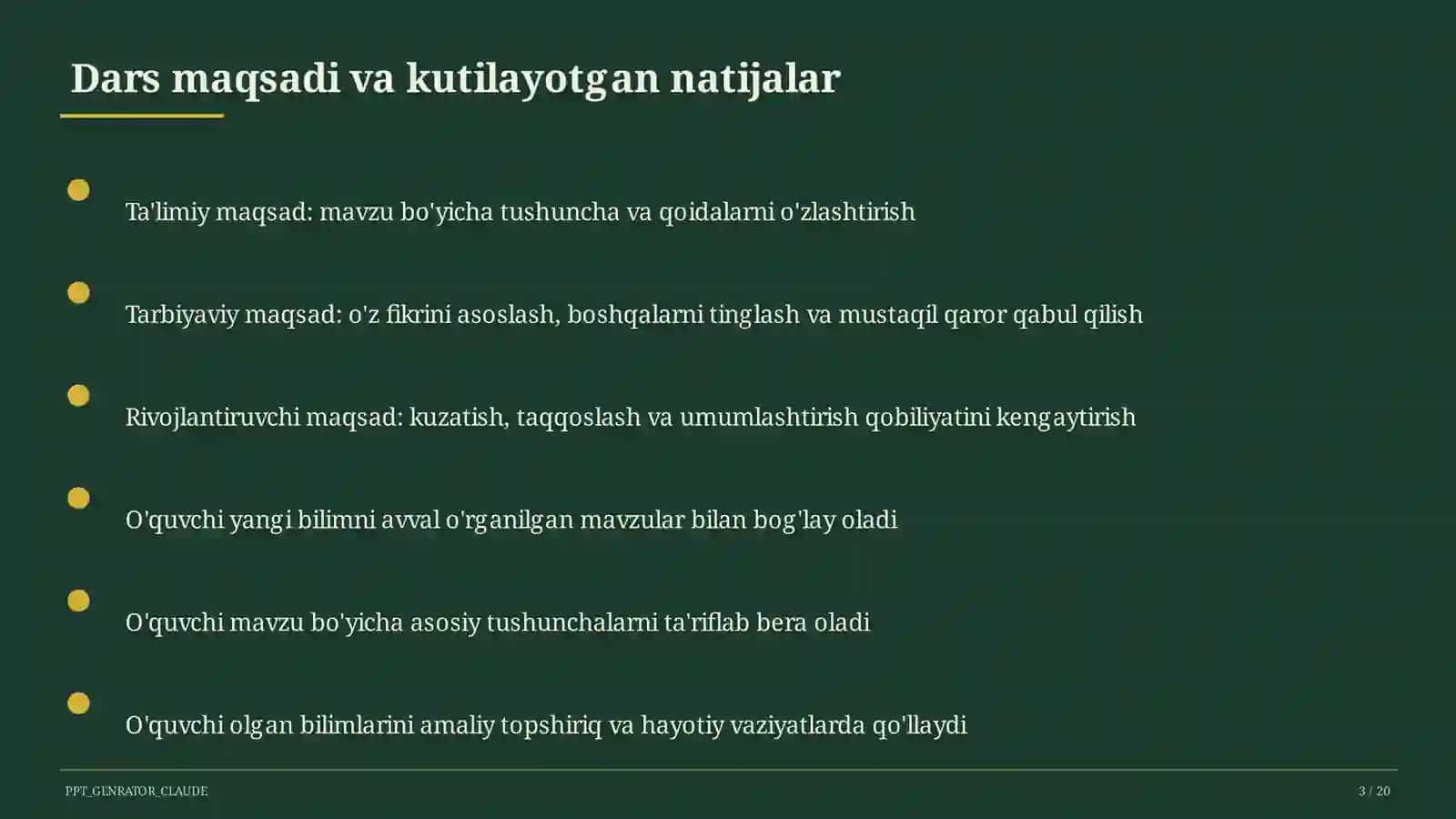 Ona tili (5–11) — takrorlash darsi uchun 3