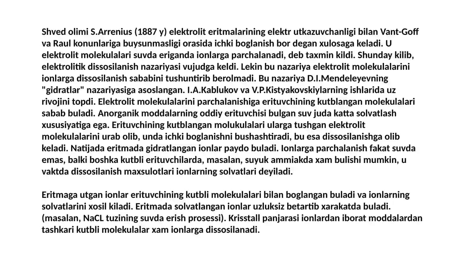 Elektrolitik  dissotsiyalanish  nazariyasi 3