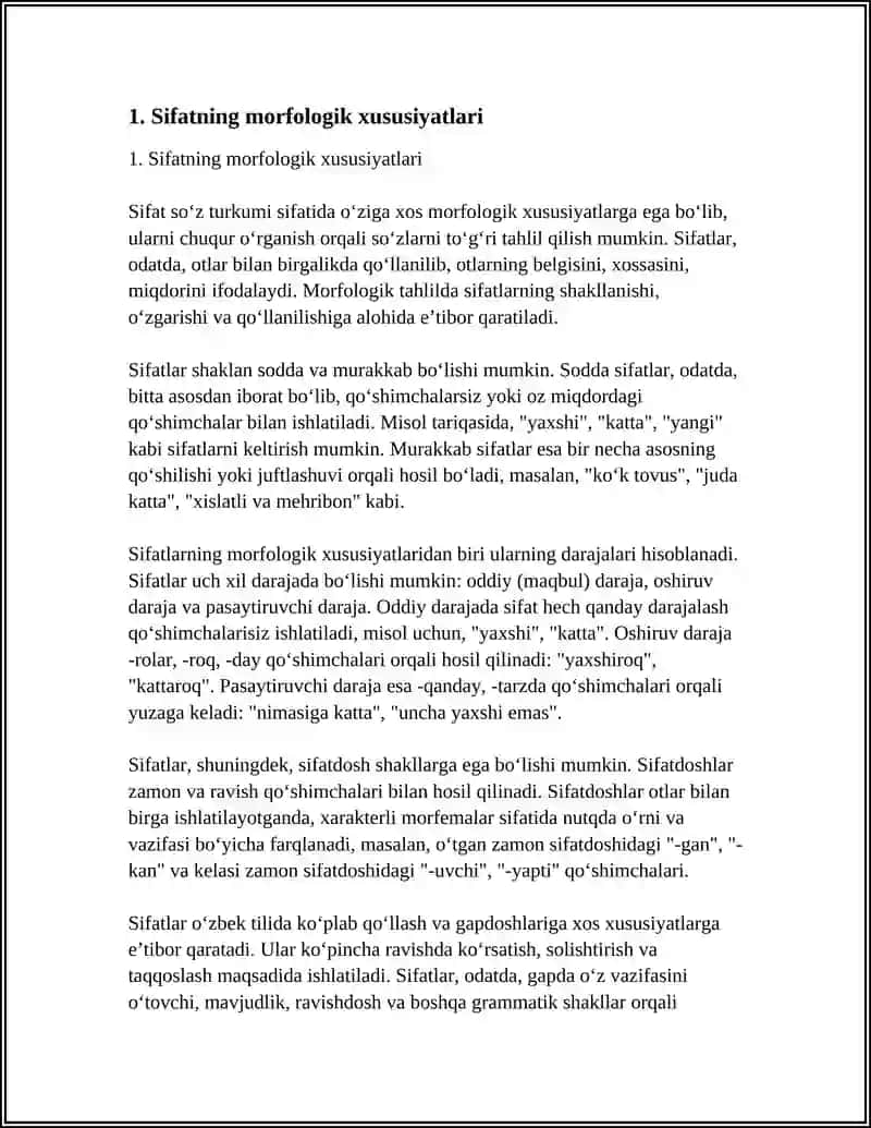 MORFOLOGIK TAHLIL. SIFAT VA SON 3