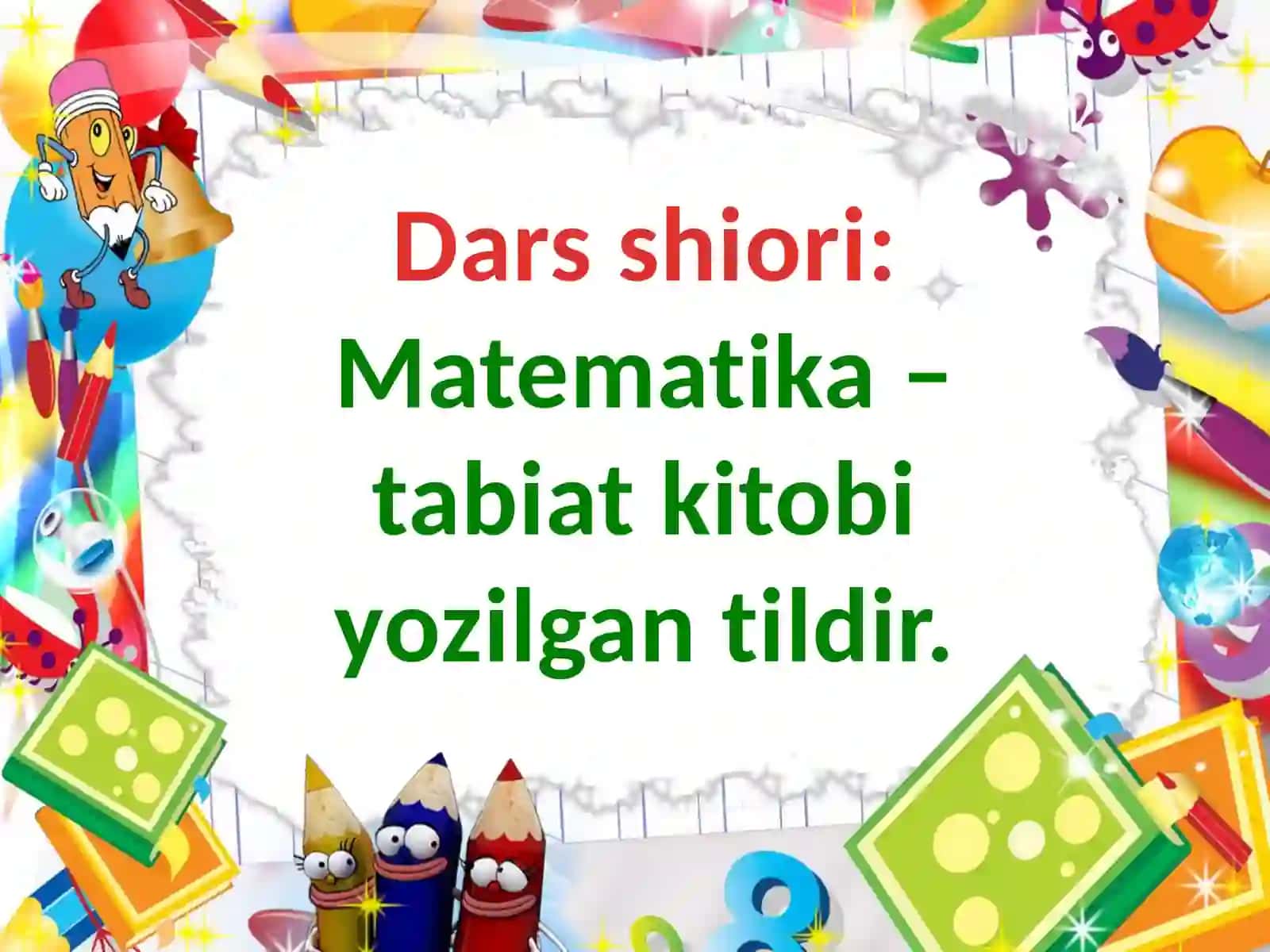 Namangan viloyati xalq ta’limi boshqarmasi Boshlang’ich ta’lim metodisti Payziboyeva Muazzam 1-sinflar uchun matematika fanidan “Uzunlik birliklari: detsimetr, metr” mavzusi davlat tayyorlagan 3